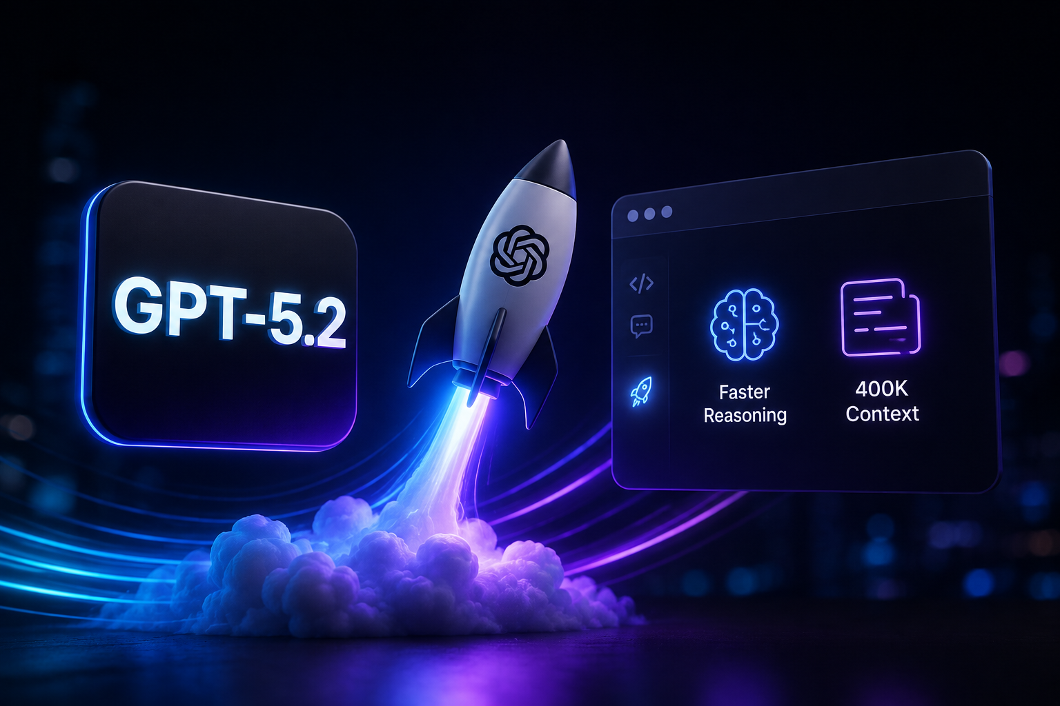 OpenAI Launches GPT-5.2 With Faster Reasoning and 400K Context — KLYROO ai editorial image