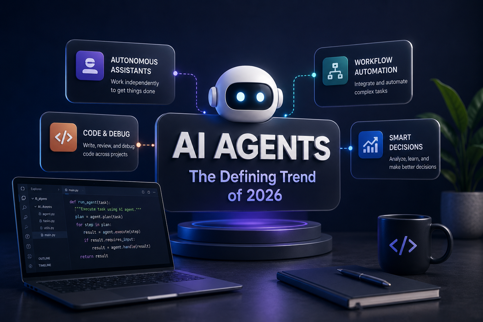 AI Agents Are the Defining Trend of 2026 — KLYROO ai editorial image