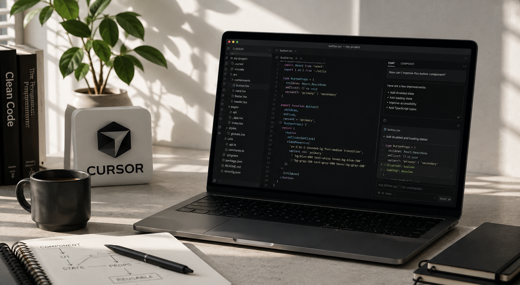 Cursor Review: The AI Code Editor Developers Love — KLYROO coding editorial image