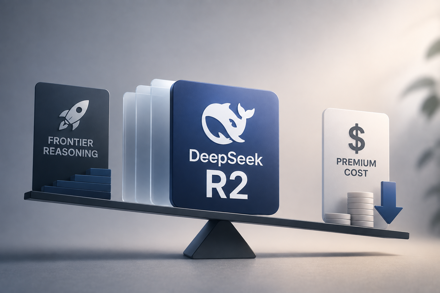 DeepSeek R2 Brings Frontier Reasoning at a Fraction of the Cost — KLYROO robot editorial image