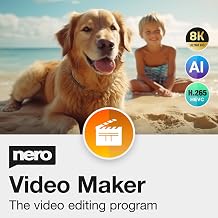 Nero Video Maker | Video Editing Software | Create & Edit Videos & Slideshows | 8K, 4K, Full HD | AI-Powered | Lifetime License | 1 PC | Windows 11/10/8/7 — Amazon US